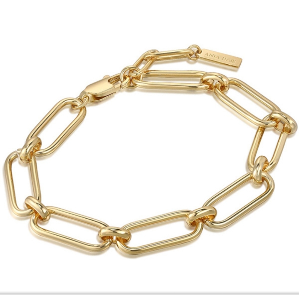 Ania Haie Gold-plated Sterling Silver   Connect Chunky Chain Bracelet New